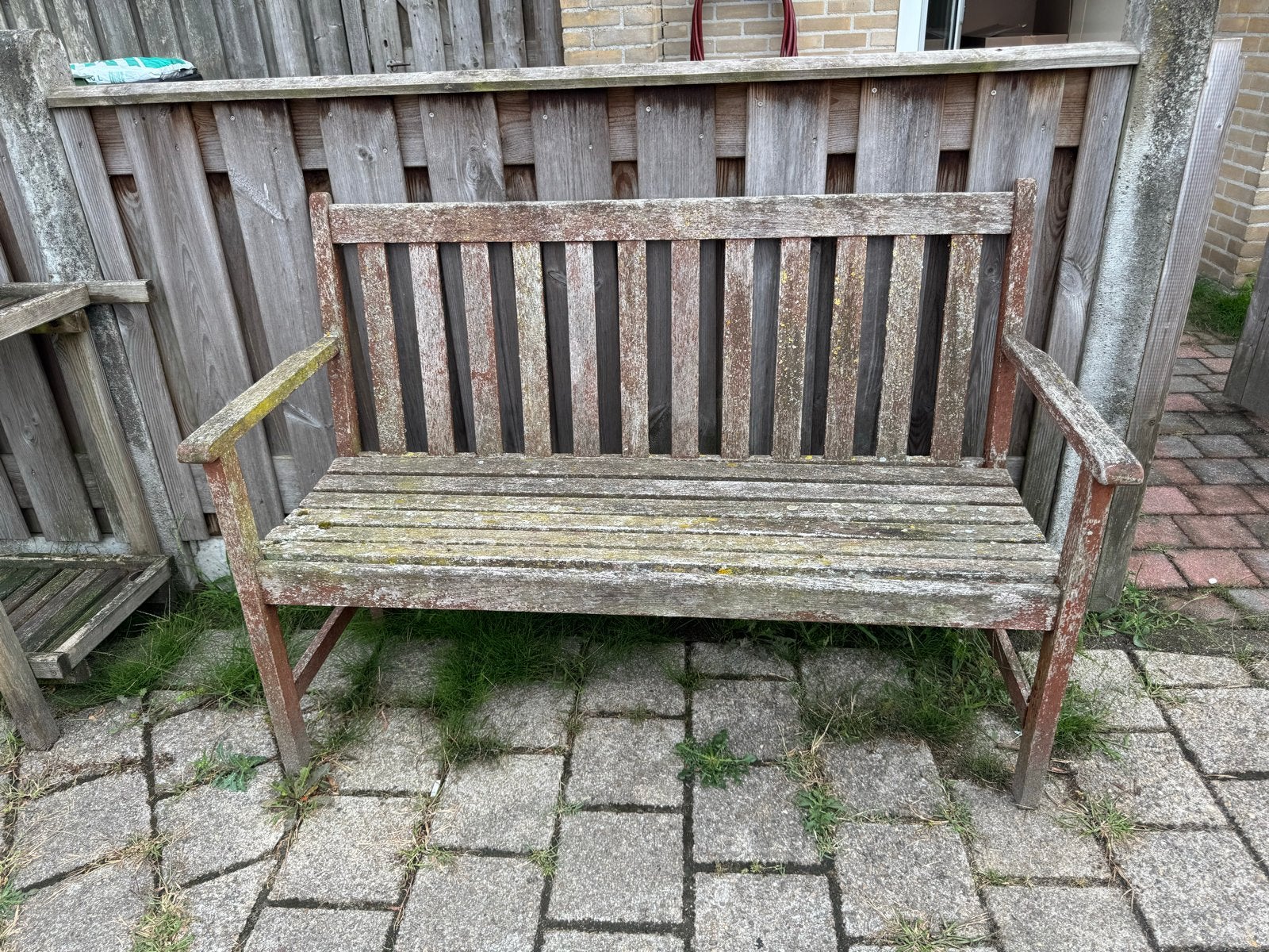 Houten bankje, opknapper voor tuin of terras, Ophalen, Gebruikt, Hout