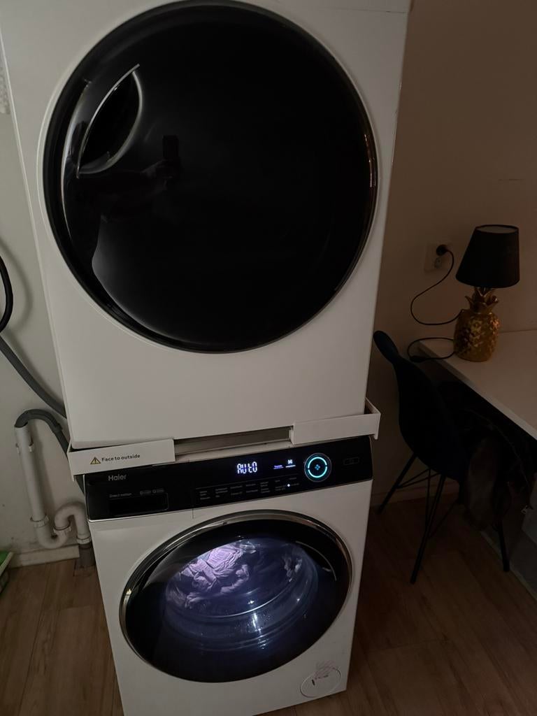 Haier wasmachine en wasdroger, 6 tot 8 kg, Ophalen, Zo goed als nieuw, 85 tot 90 cm