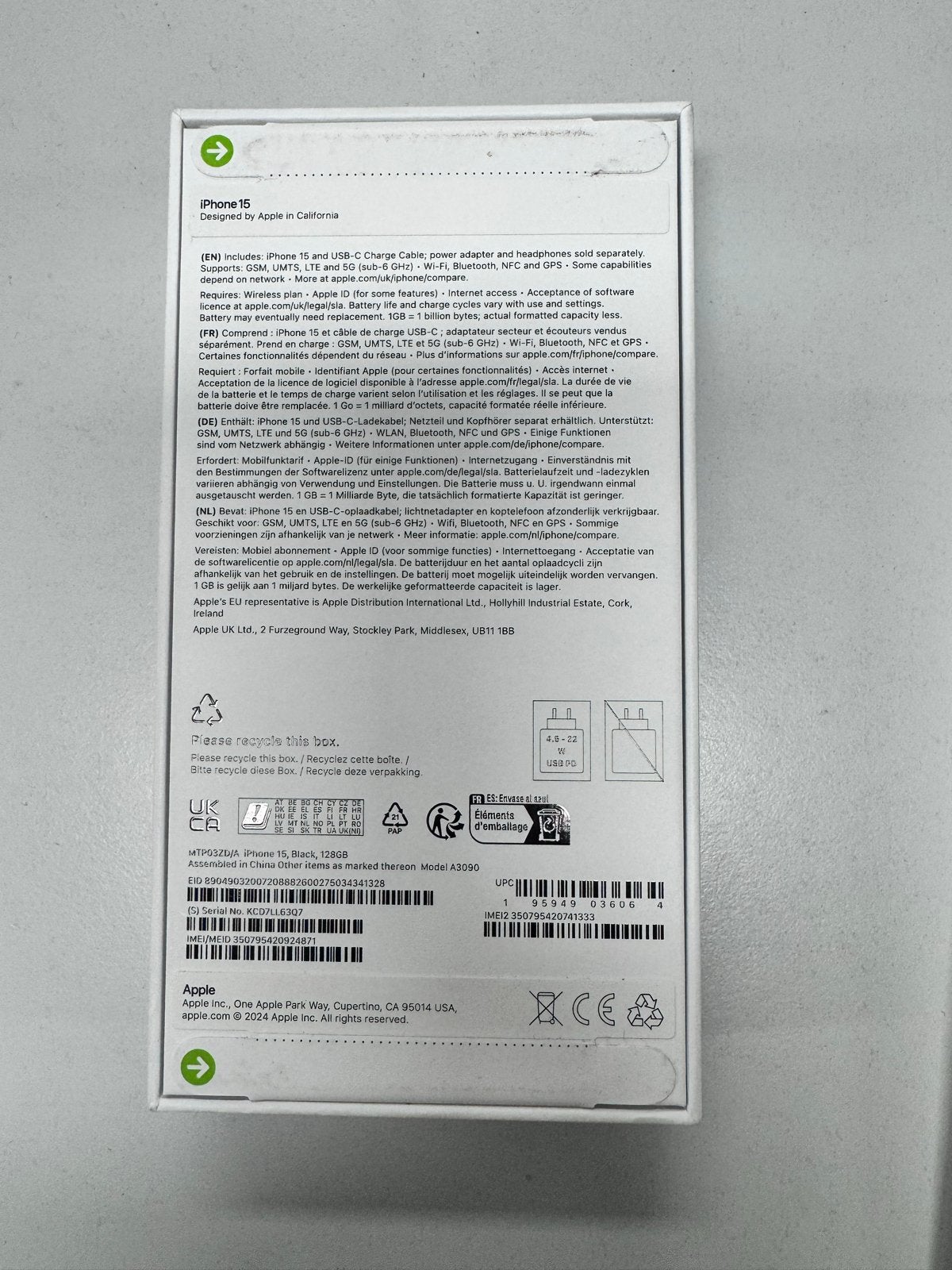 Nieuw gesealde iPhone 15, 128GB, Zwart met aankoopbon, 128 GB, IPhone 15, Zwart, Nieuw