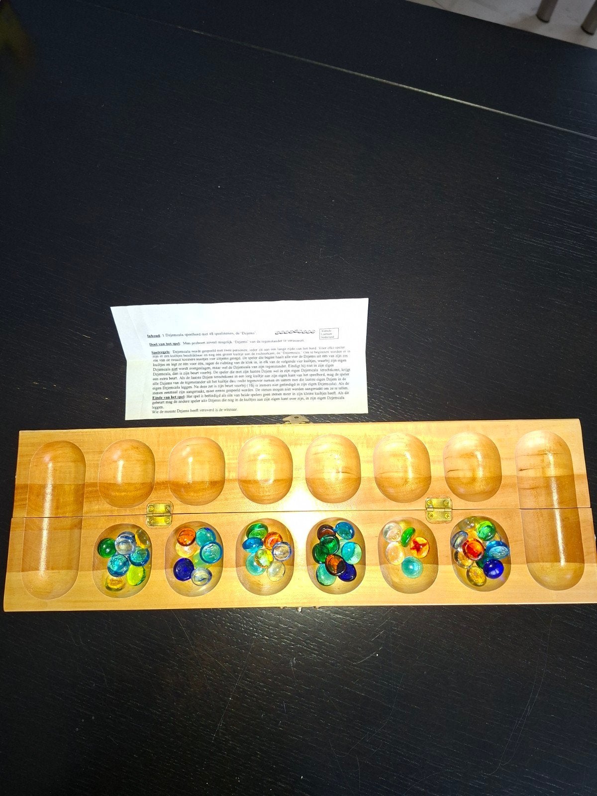 Mancala spel met glazen knikkers, Een of twee spelers, Ophalen, Gebruikt