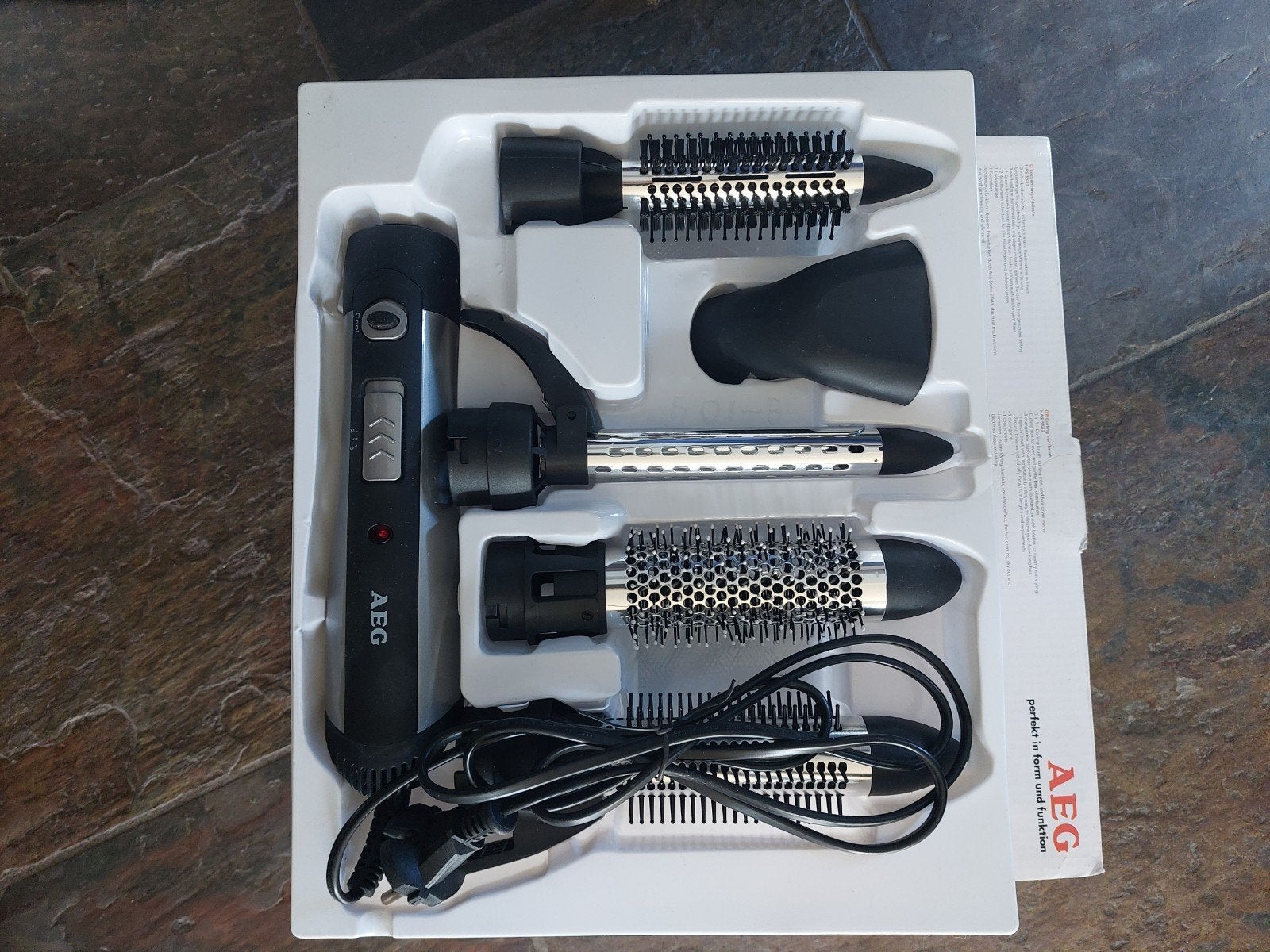 AEG Krultang/Borstel HAS 5582 - 5-in-1 Haarstyling Set, Ophalen of Verzenden, Zo goed als nieuw, Haarverzorging