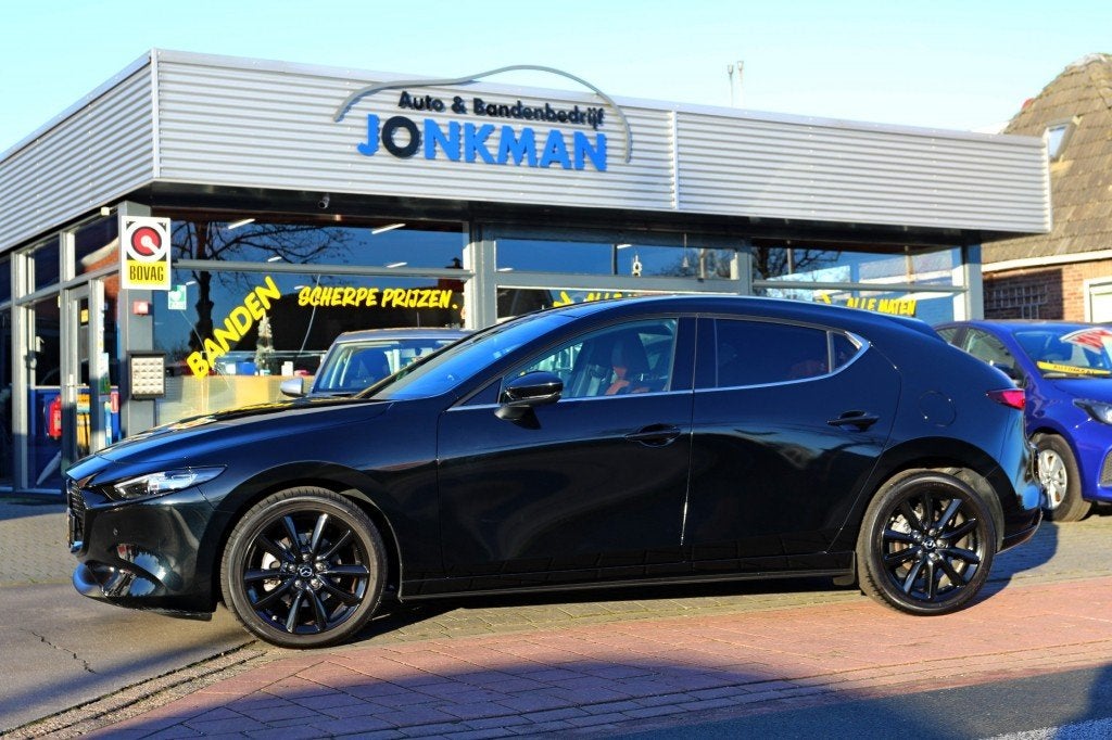 Mazda 3 2.5 e-SkyActiv-G M Hybrid 140 Nagisa,Black line ,RIJ, Auto's, Mazda, Elektrische ramen, Gebruikt, 4 cilinders, Met garantie (alle)
