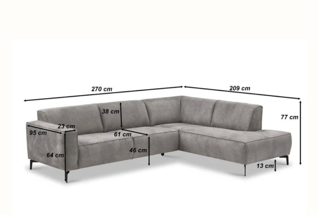 Industriële Cognac Eco-leer Hoekbank - 3-persoons, Ophalen, 250 tot 300 cm, Gebruikt, Hoekbank