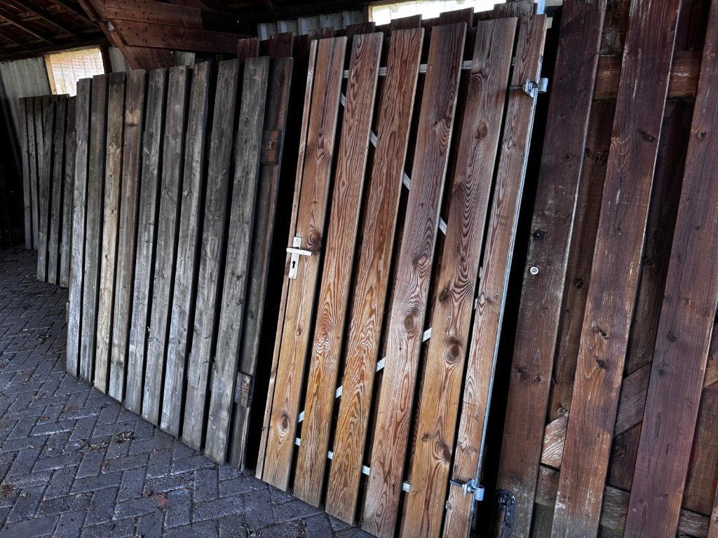 Tuinpoort op stalen frame, Ophalen, 100 tot 150 cm, -, -