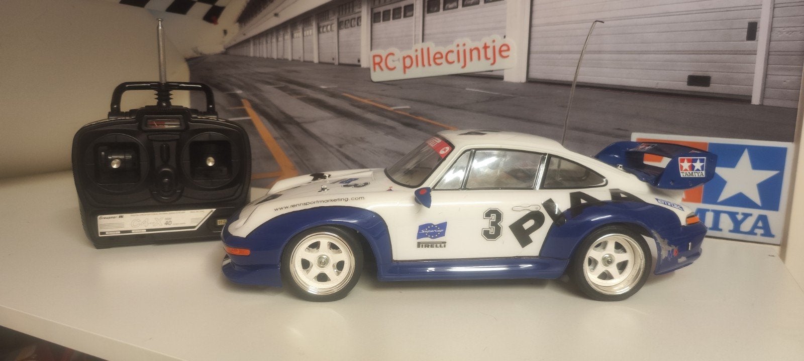 tamiya TA-03 Porsche gt2 piaa, Ophalen of Verzenden, Gebruikt, Auto onroad