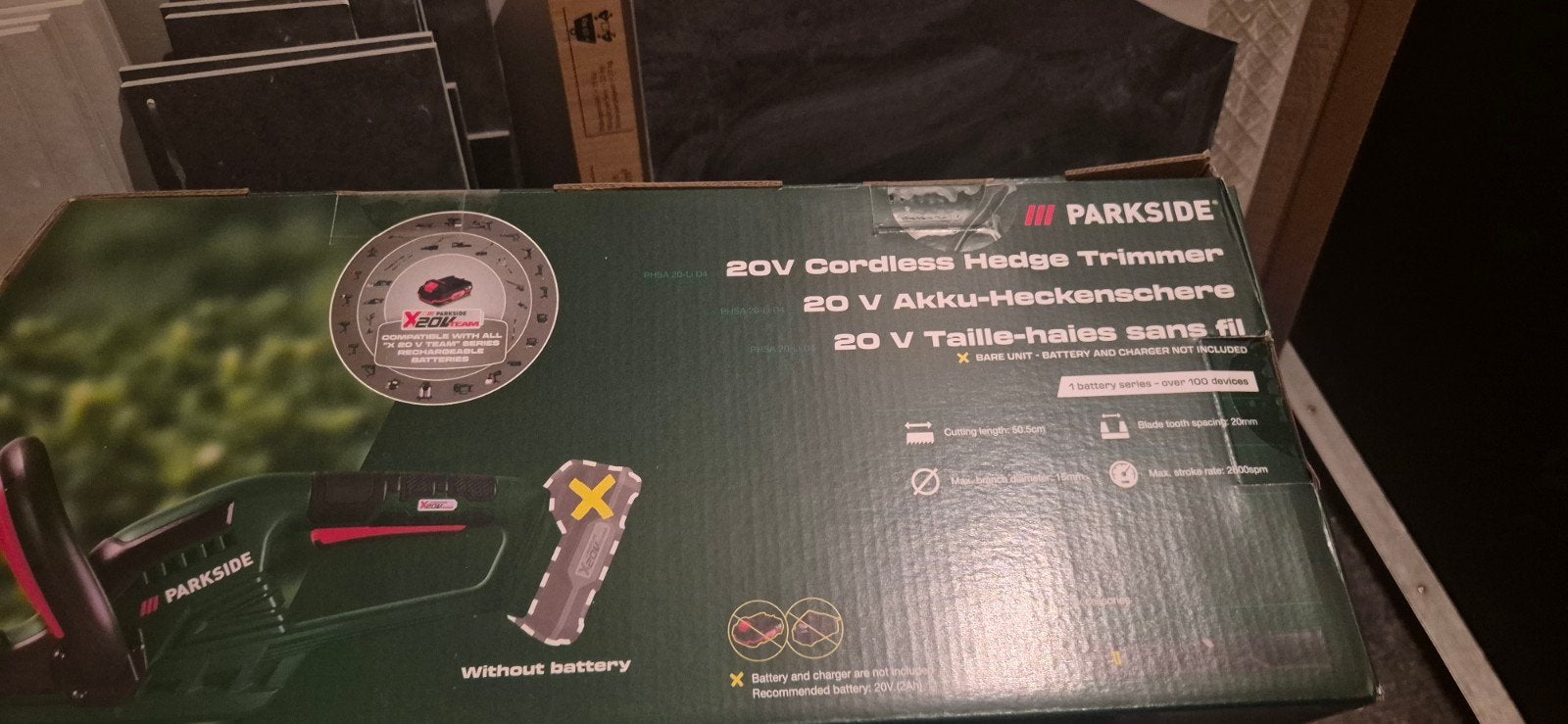 Parkside 20V Accu-heggenschaar - Nieuw in doos, Ophalen of Verzenden, Nieuw, Accu, Parkside