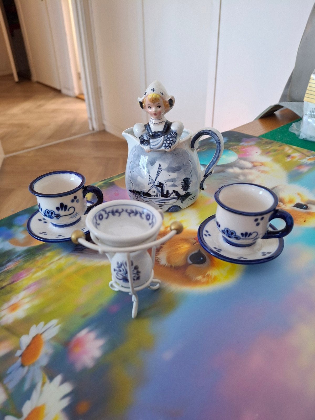 Delftsblauw beeldjes en servies set, Ophalen of Verzenden, Gebruikt, Overige typen