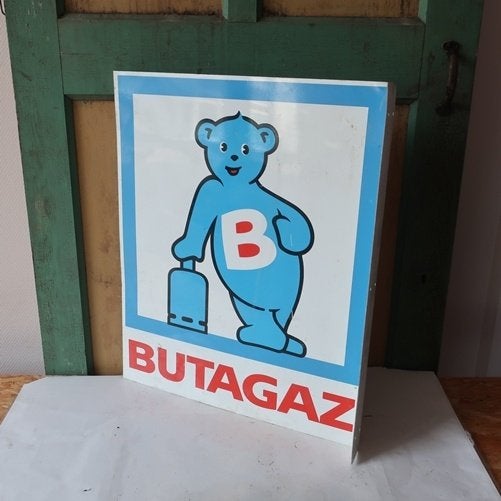 Wand plaat bord Butagaz metaal Frankrijk gevelbord 50 x 71, Ophalen of Verzenden