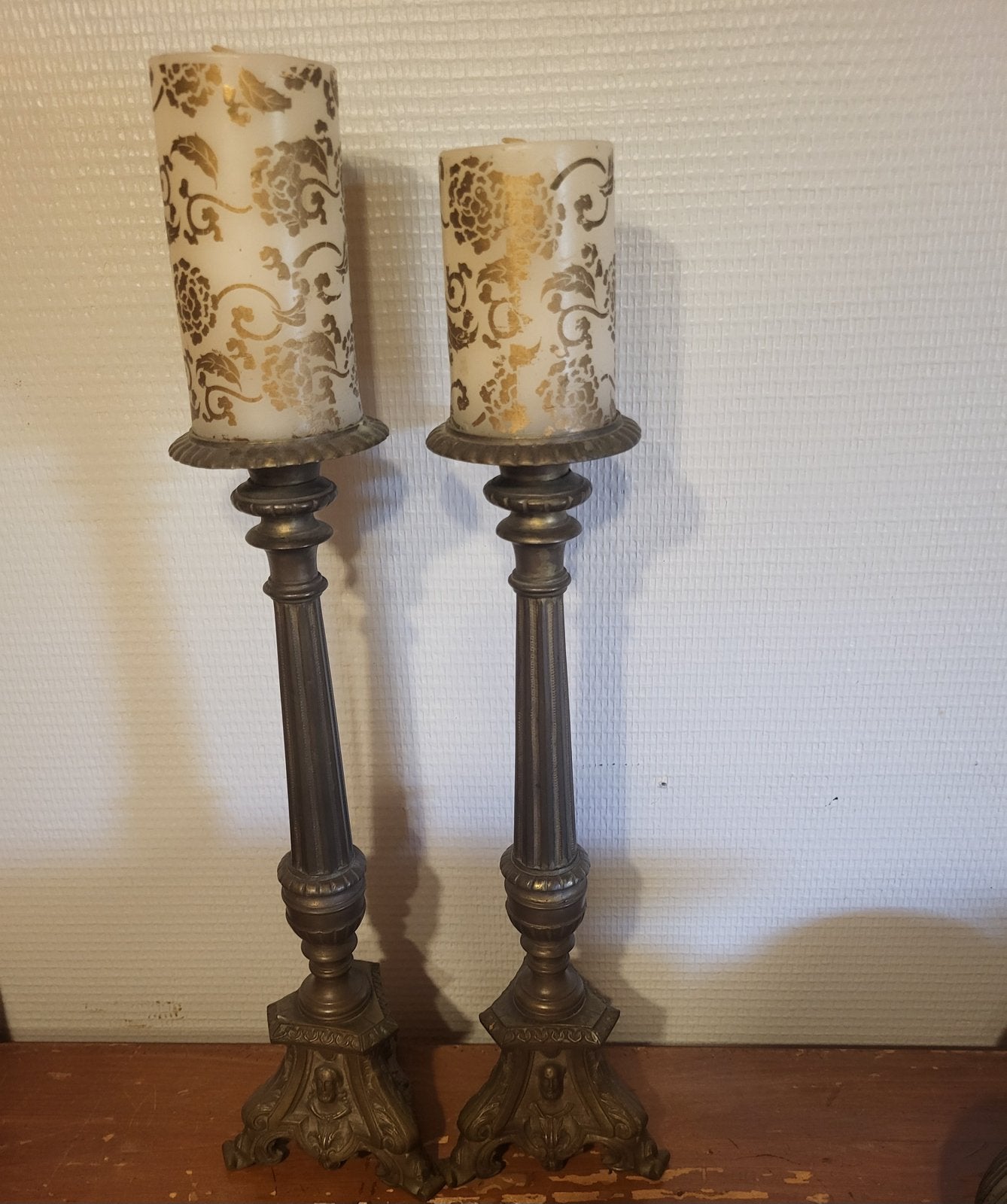 Set kerkkandelaars ca 32 cm, Ophalen of Verzenden, Koper of Brons