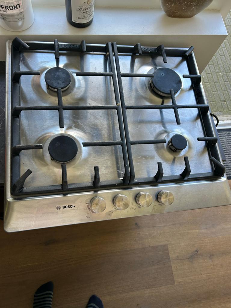 Bosch 4-pits gasfornuis - Inbouw, Ophalen, Gebruikt, 4 kookzones, Inbouw