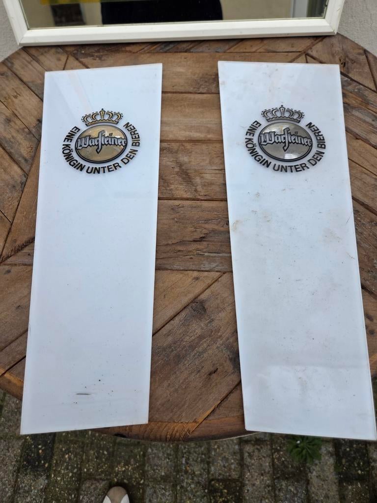 2x Warsteiner zijpanelen voor lamp, Ophalen of Verzenden, Gebruikt, Reclamebord, Plaat of Schild, Overige merken