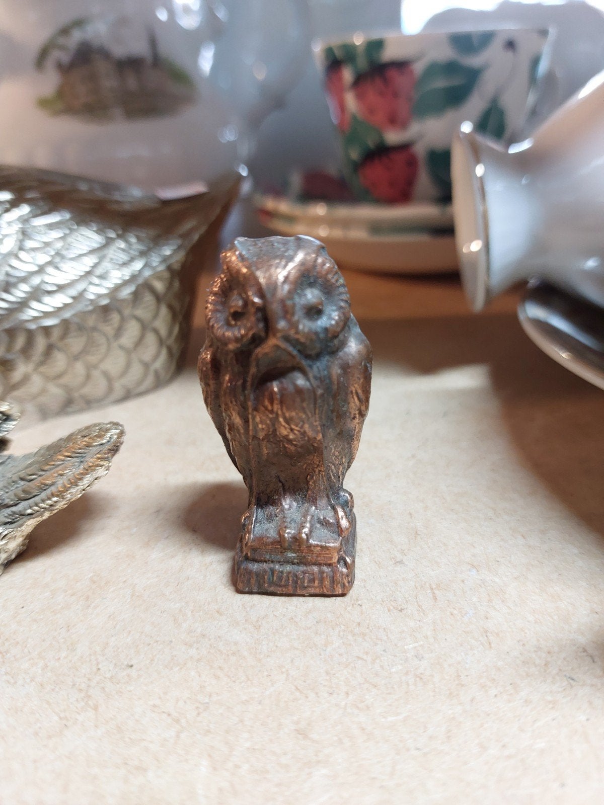 Vintage bronzen uil beeldje - decoratief en uniek, Ophalen of Verzenden