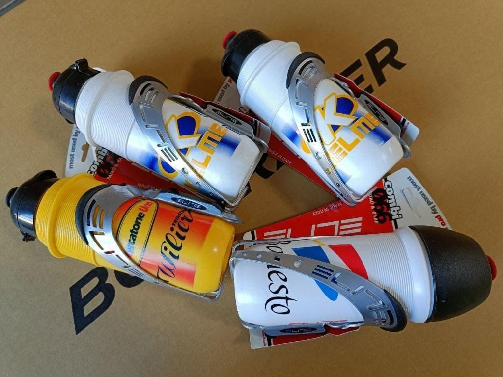 Vintage NOS Nieuw Elite Patao bidon houders Banesto Kelme, Overige typen, Nieuw, Ophalen of Verzenden, Elite