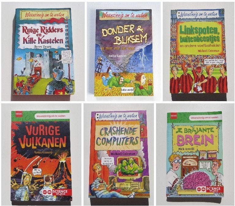 7 ex. M5497: Waanzinnig om te weten - diverse onderwerpen, Non-fictie, Nick Arnold, Anita Ganeri, Terry Deary e.a., Ophalen of Verzenden