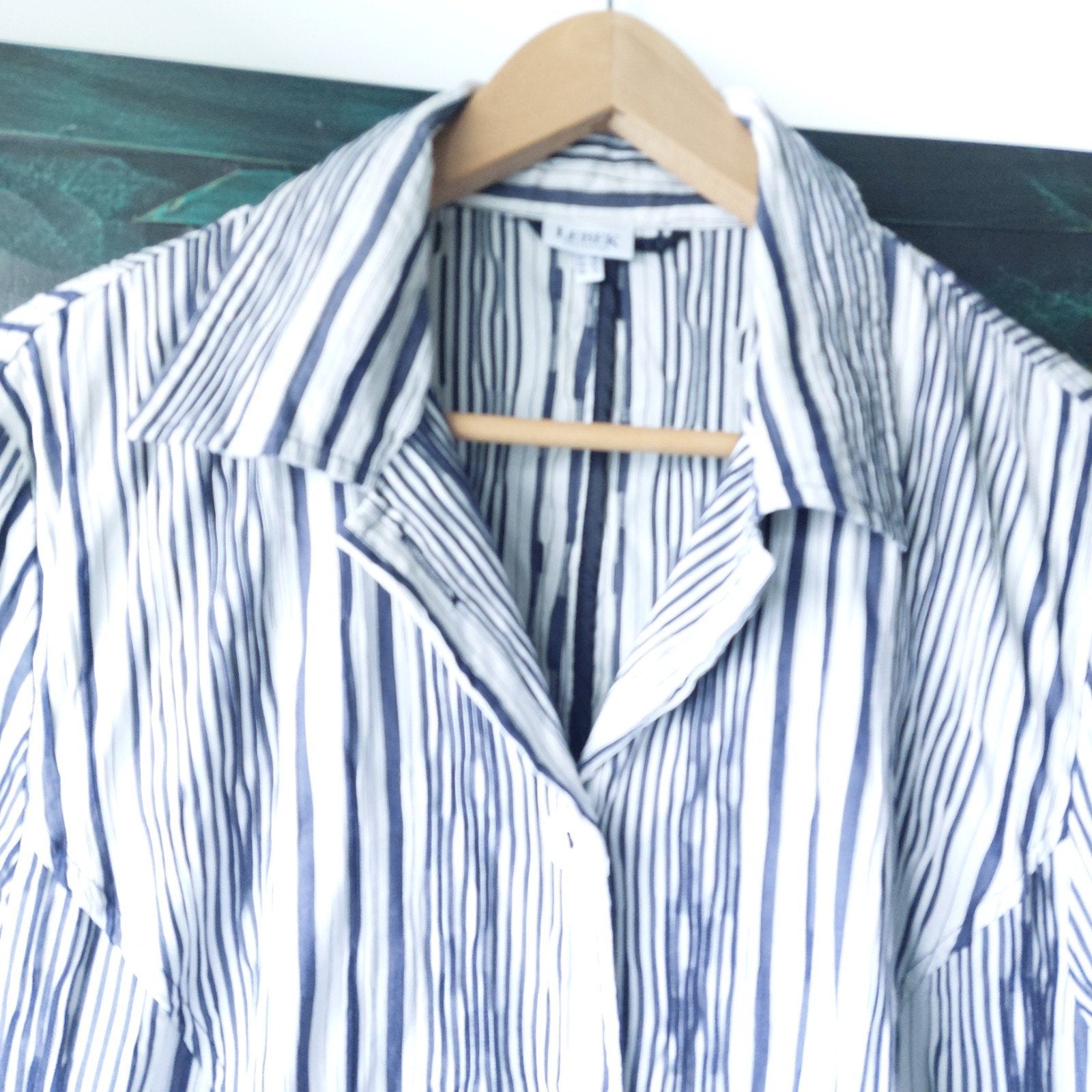 LEBEK gestreepte blouse maat 44, Wit, Maat 42/44 (L), Ophalen of Verzenden, Gedragen
