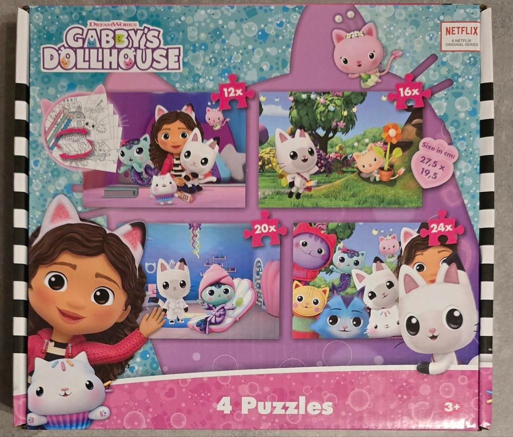 Gabby's Poppenhuis Puzzels - 4 in 1, Ophalen of Verzenden, Meer dan 50 stukjes, Nieuw, 2 tot 4 jaar