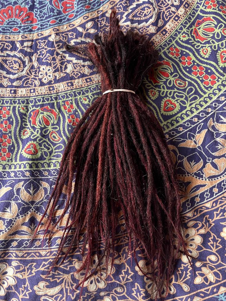 55 gehaakte human hair dread extensions met lusje nu 350€, Ophalen of Verzenden, Nieuw, Pruik of Haarverlenging