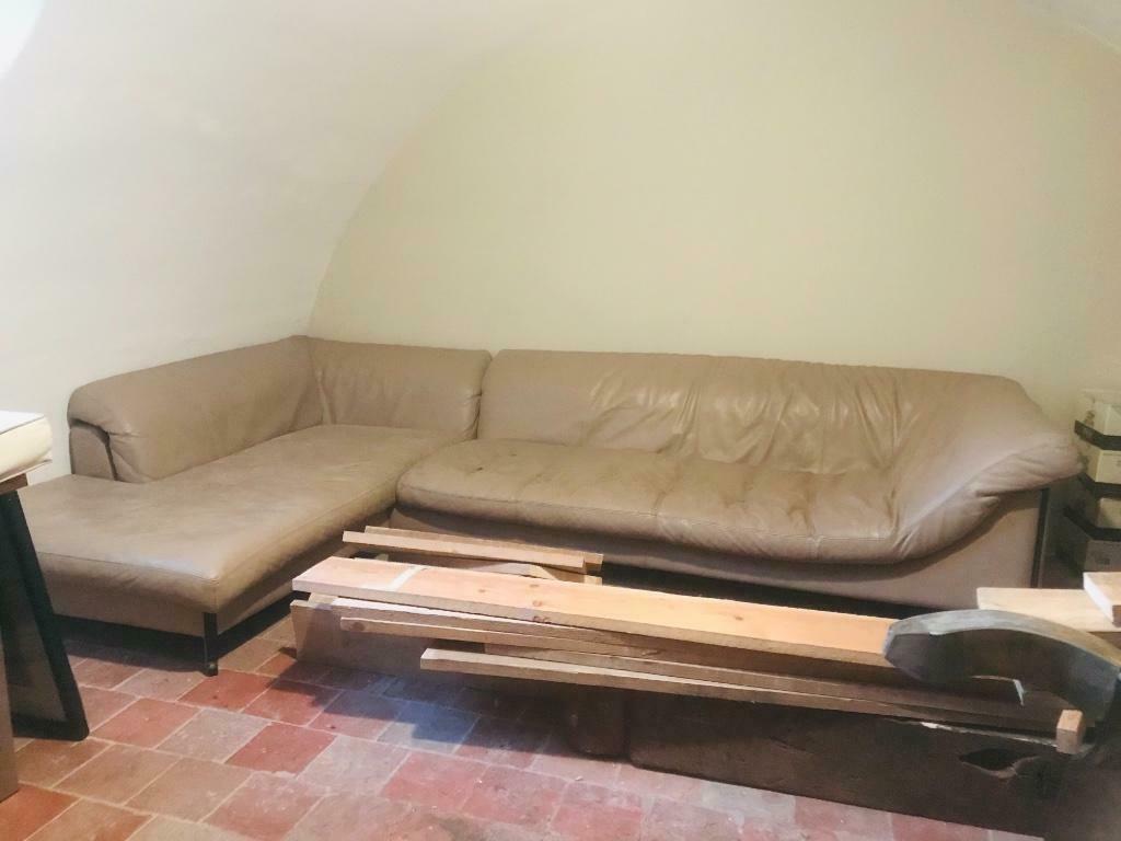 Leren hoekbank Roche Bobois, Gebruikt, 100 tot 125 cm, Hoekbank, Hoekbank