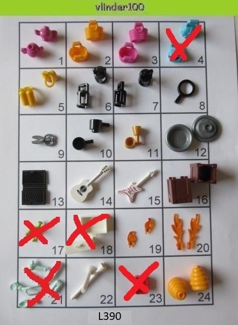 L390 LEGO ACCESSOIRE GITAAR MAND LANTAARN VUUR LAPTOP BORD, Dalwagen 45b, 6669 CB Dodewaard, Lego, Nieuw, Ophalen of Verzenden