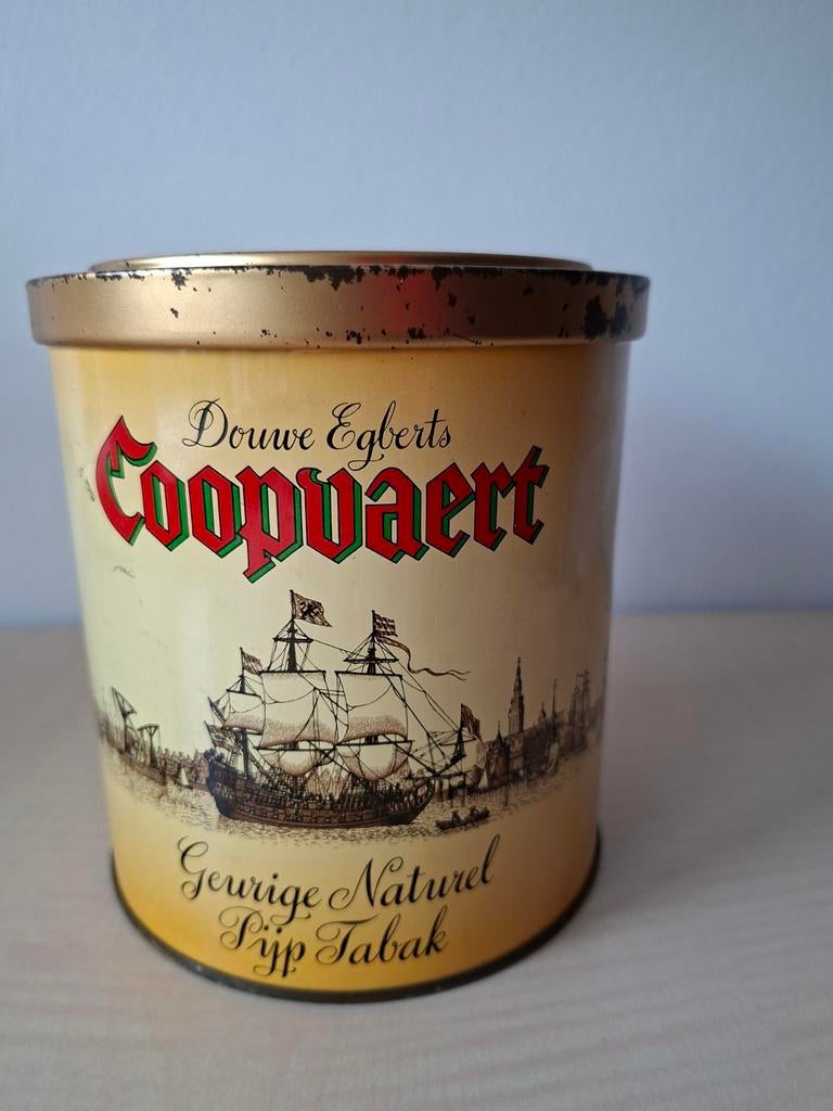 Oude Douwe Egberts tabaksblik Coopvaert, Verzamelen, Blikken, Gebruikt, Overige, Douwe Egberts, Ophalen of Verzenden