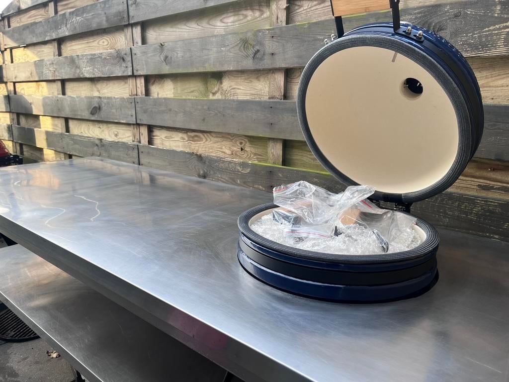 Kamado BBQ 15” RVS meubel, Tuin en Terras, Ophalen, Zo goed als nieuw