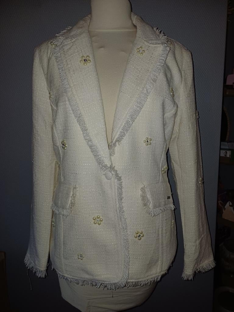 Ambika Offwhite Blazer XL met Details, Wit, Maat 46/48 (XL) of groter, Nieuw, Ophalen of Verzenden