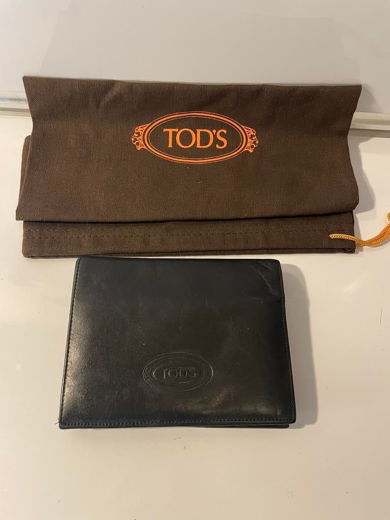 Tod’s Mens Black Soft Leather Trifold Wallet Mint condition., Ophalen of Verzenden, Zo goed als nieuw, Zwart, Leer