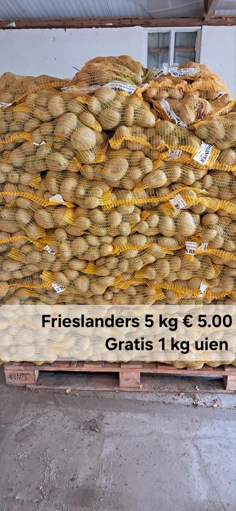 Frieslanders en   Bildtstar aardappelen gratis 1 kg uien, Ophalen