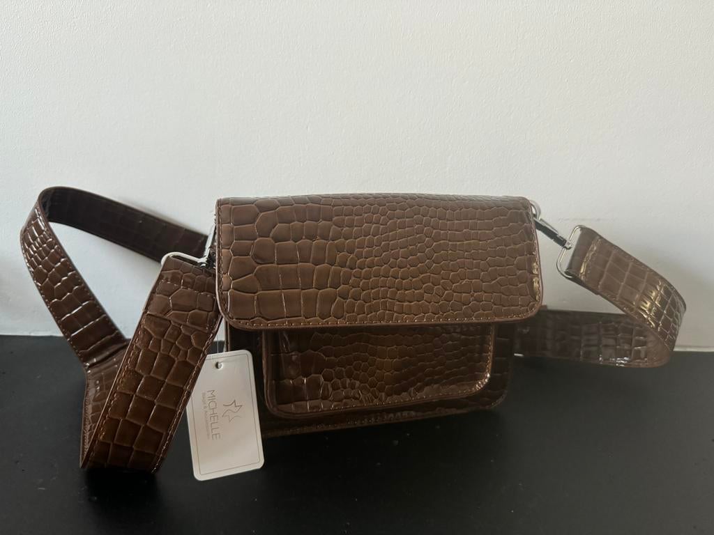 Nieuw Michelle Bags & accessoires schoudertas crossbody, Ophalen of Verzenden, Nieuw, Bruin, Overige merken