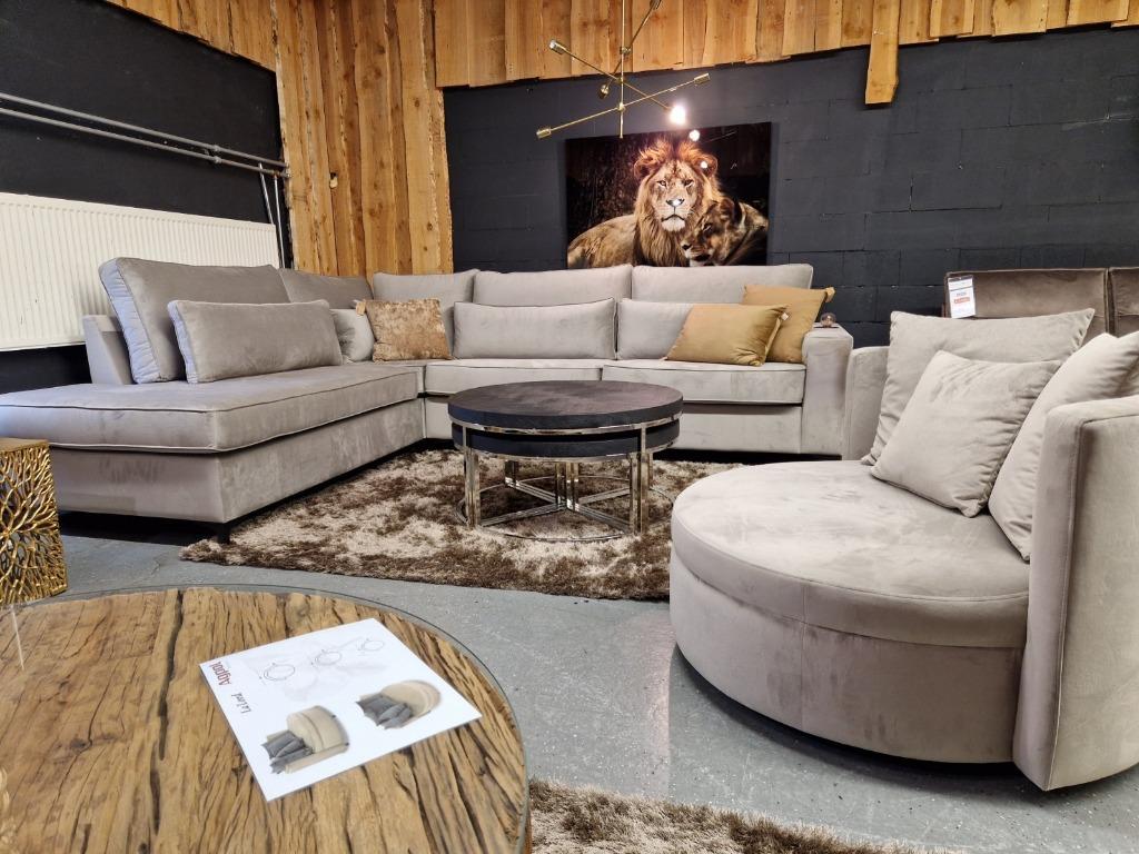 Foto 2 van Voorraad Actie | Lounge | Velvet hoekbank | Showroom Utrecht