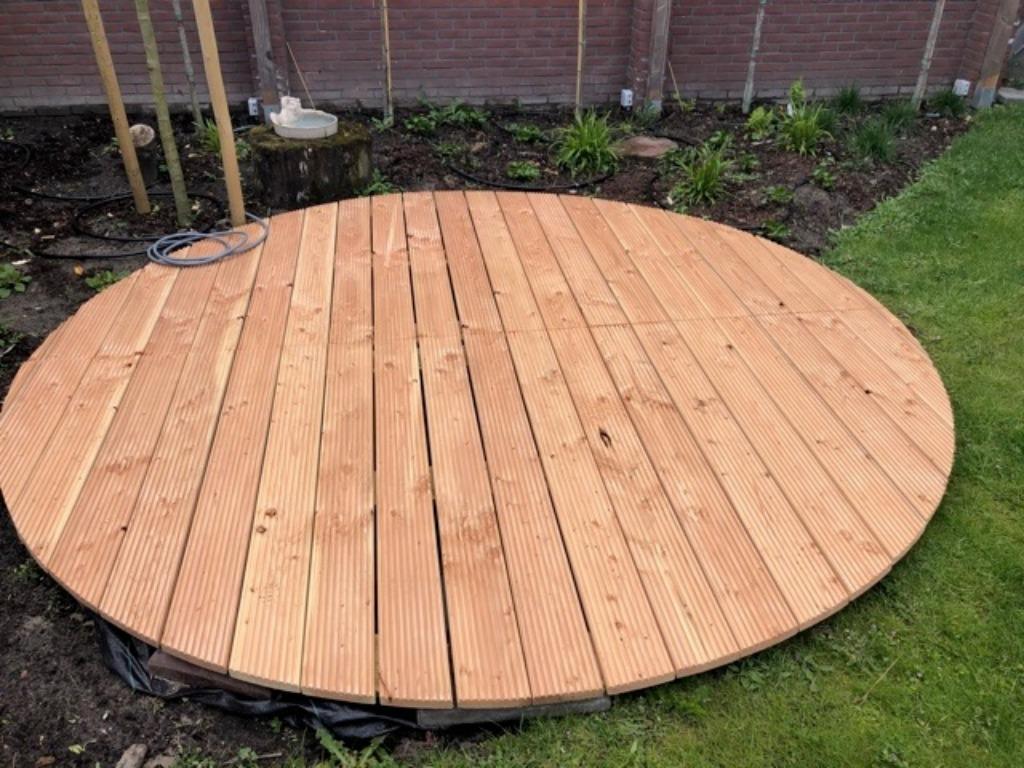 Douglas 1/2 ronde vlonder 300 cm, Ophalen of Verzenden, Nieuw, Hout