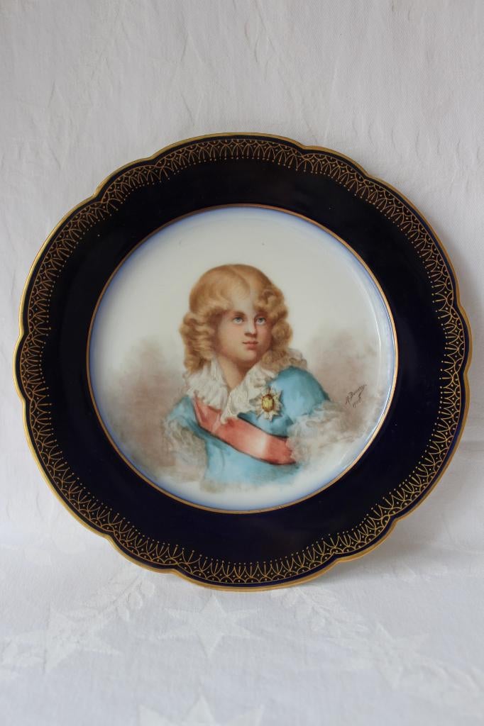 Antiek Frans Sevres stijl Napoleon II sierbord c 1905, Ophalen of Verzenden