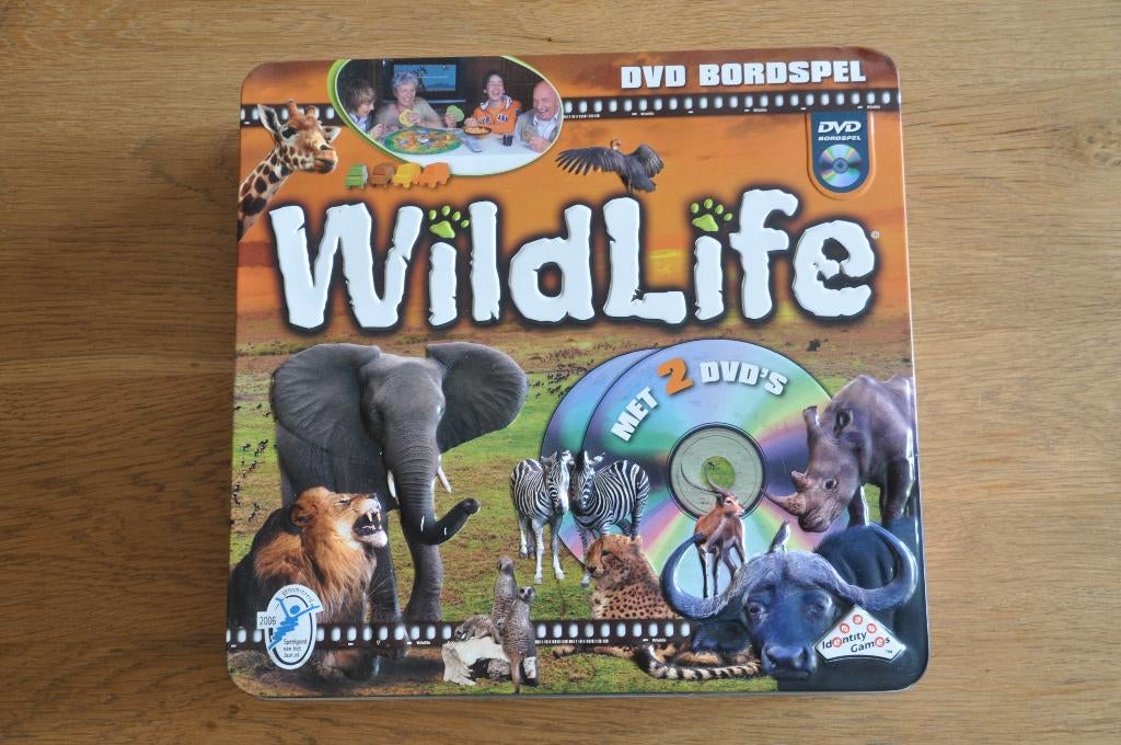 Wild Life bordspel (met dvd), Vijf spelers of meer, Ophalen of Verzenden, Zo goed als nieuw, Identity Games