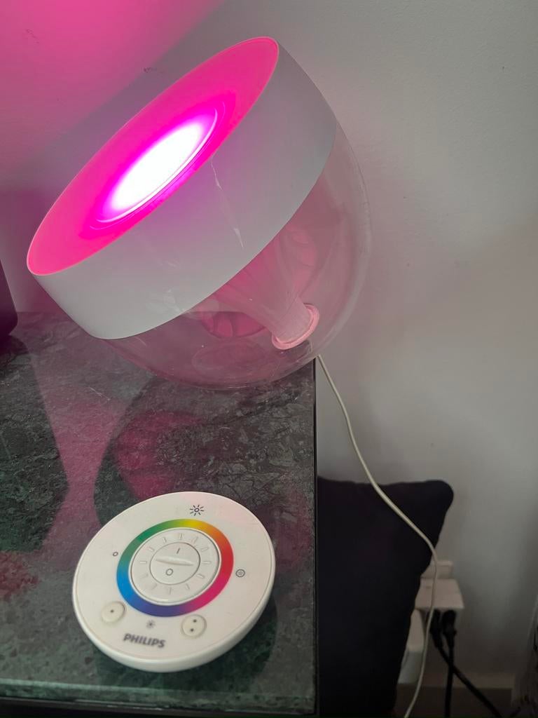 PHILIPS HUE IRIS LIVING COLORS TAFELLAMP TAFEL LAMP + AB, Kunststof, Ophalen of Verzenden, Zo goed als nieuw, Minder dan 50 cm