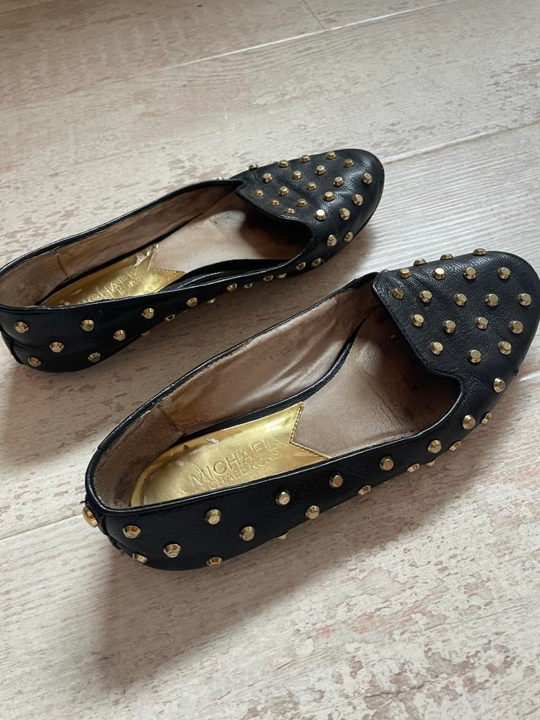 Michael Kors leren ballerina's - maat 36, Zwart, Gedragen, Ballerina's, Ophalen of Verzenden