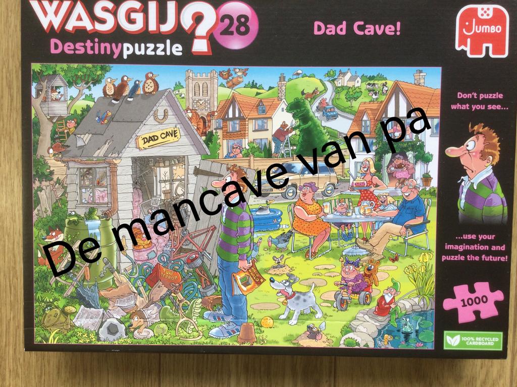 Wasgij 28 Destiny Dad Mancave, Ophalen of Verzenden, 500 t/m 1500 stukjes, Zo goed als nieuw