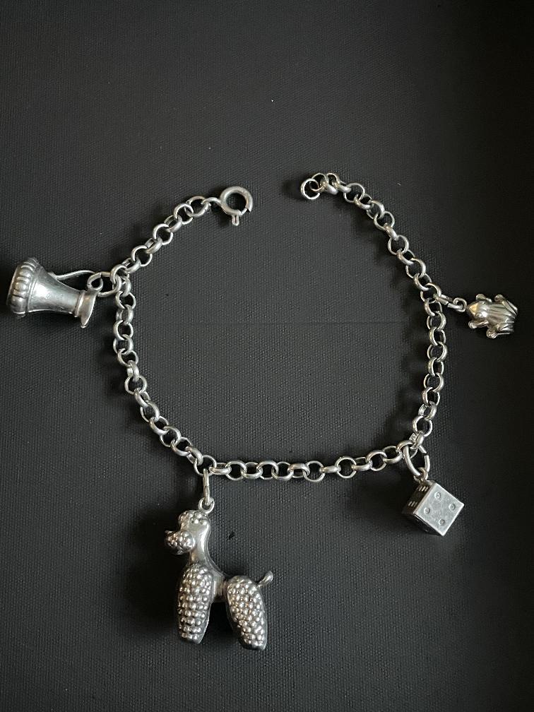 Zilveren bedelarmbandje met bedels, Sieraden, Tassen en Uiterlijk, Ophalen of Verzenden, Zo goed als nieuw, Zilver