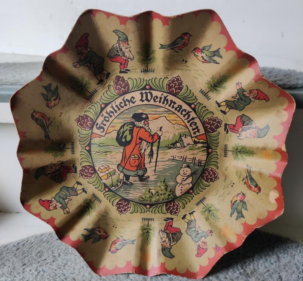 Antiek kerstbord Duitsland, Diversen, Kerst, Ophalen of Verzenden