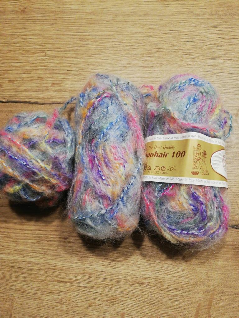 Mohair wol 3 bollen in gemengde kleuren, Ophalen of Verzenden, Nieuw, Breien of Haken, Wol of Garen