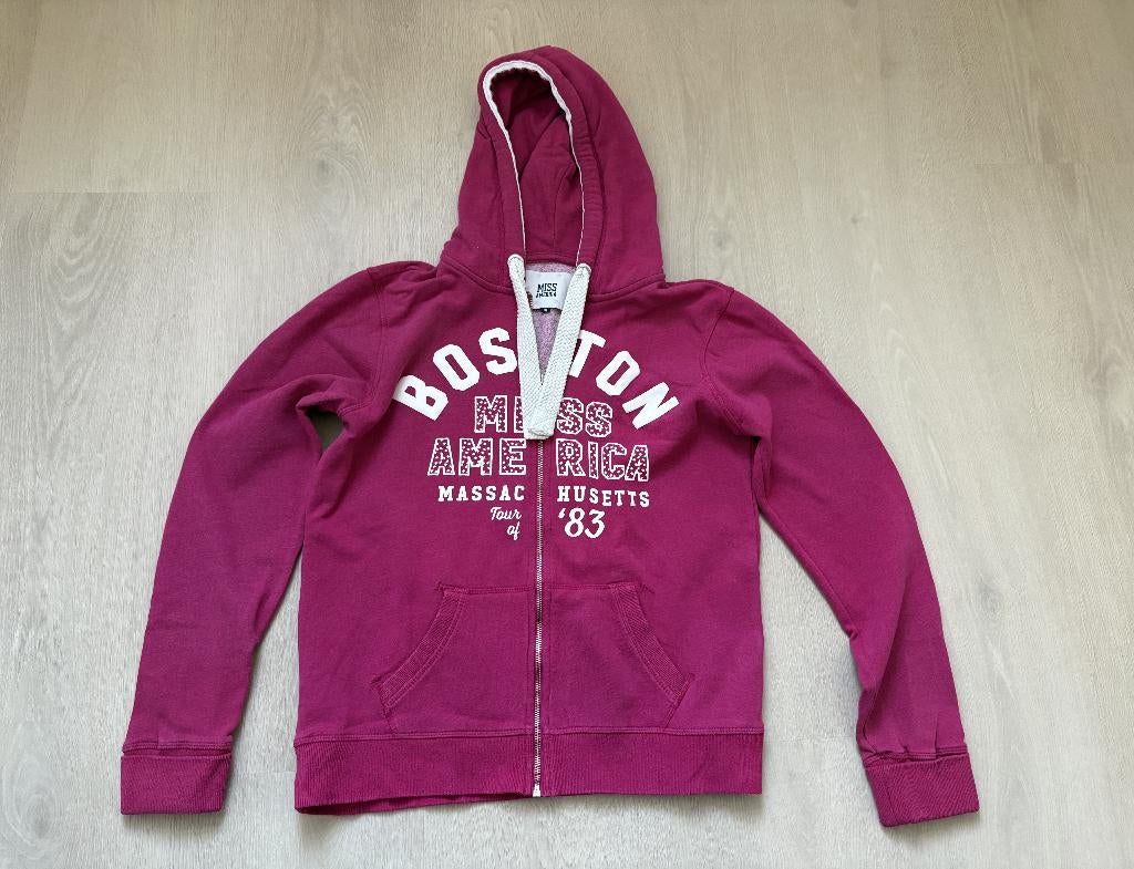 Miss America Hoodie / Vest Magenta /Fuchsia / Roze - Maat XL, Kleding | Dames, Truien en Vesten, Maat 46/48 (XL) of groter, Ophalen of Verzenden