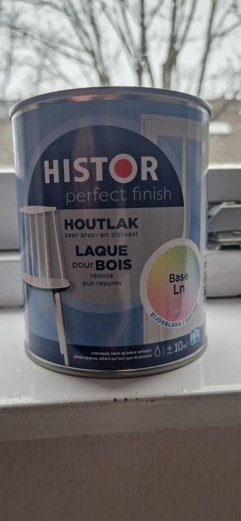 Histor Houtlak Zijdeglans Whisperwhite 0.75L, Ophalen, Wit, Nieuw, Lak