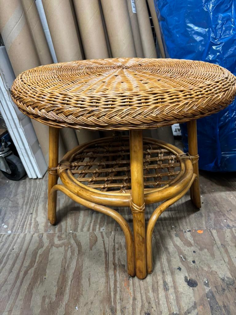 Rotan salontafel tafel bijzettafel, Huis en Inrichting, Tafels | Salontafels, Ophalen, Rond, 50 tot 100 cm, Minder dan 50 cm