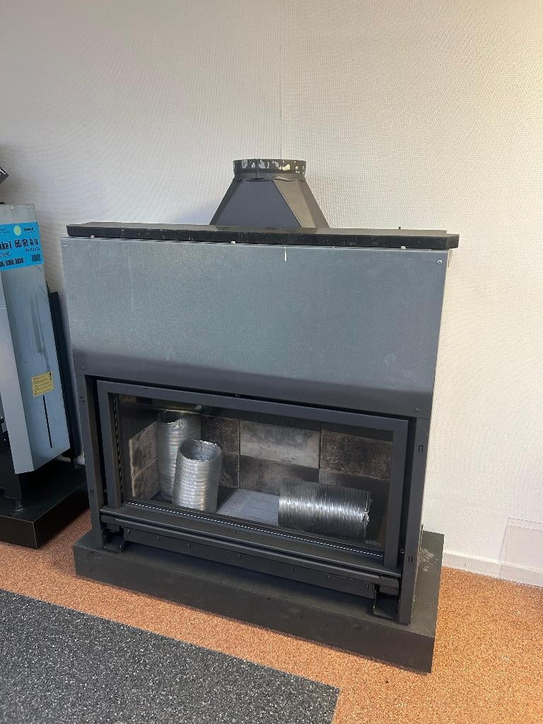 Stuv inbouwhaard met liftdeur 21-105 SF gebruikt, Huis en Inrichting, Kachels, Ophalen, Gebruikt, Houtkachel, Inbouw