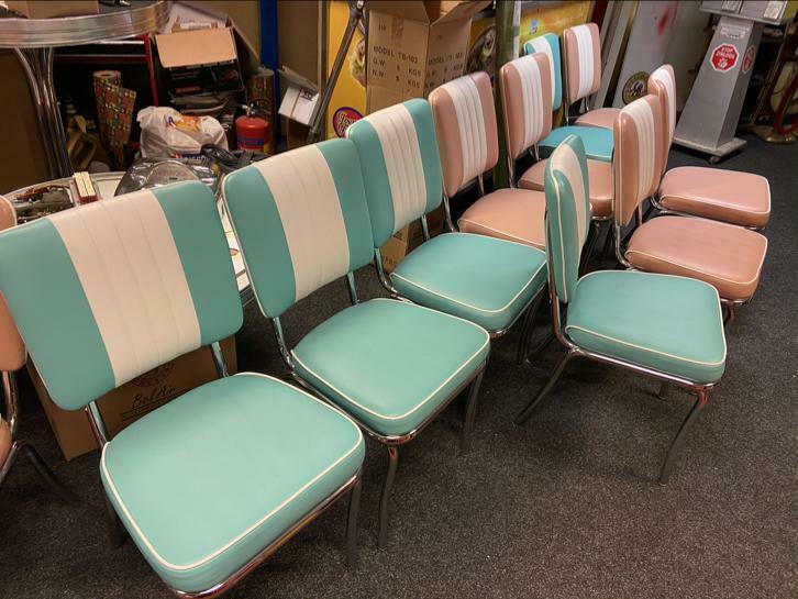 Amerikaanse Retro fifties sixties Bel Air meubels, Ophalen, Overige kleuren, Zo goed als nieuw, Vijf, Zes of meer stoelen