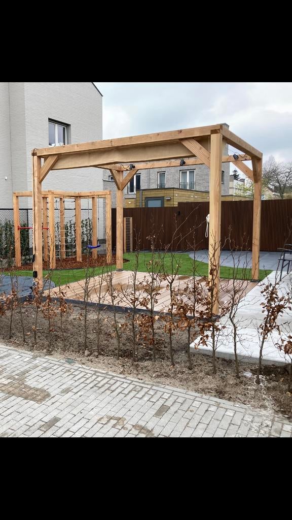 Harmonica doek wave met houtpakket, Tuin en Terras, Ophalen of Verzenden, Zo goed als nieuw