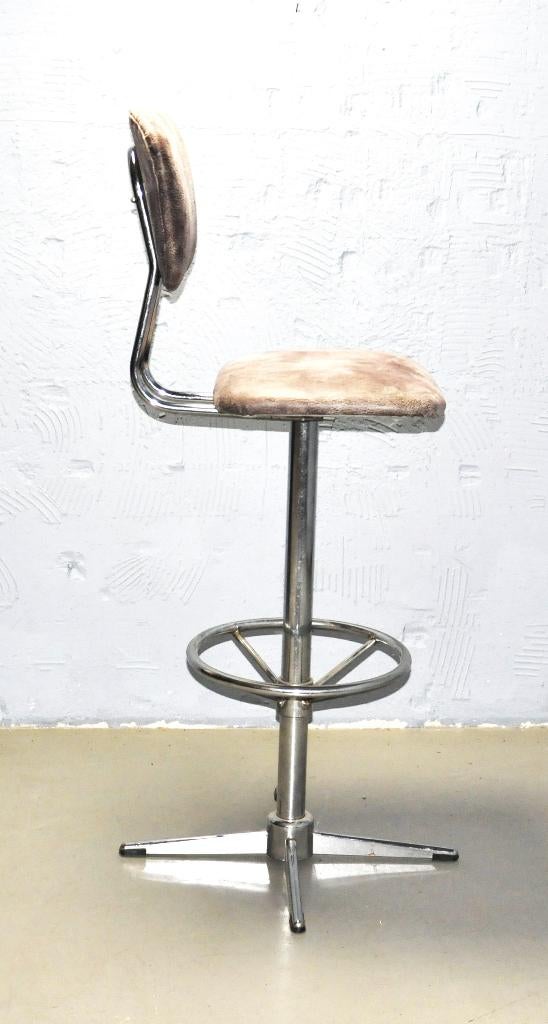 2 Vintage Industriele Architecten stoelen, Ophalen, Gebruikt, Grijs, Bureaustoel