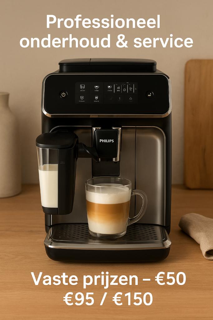 Reparatie / service Philips/Saeco/Jura/Siemens/Bosch/Melitta, 24-uursservice