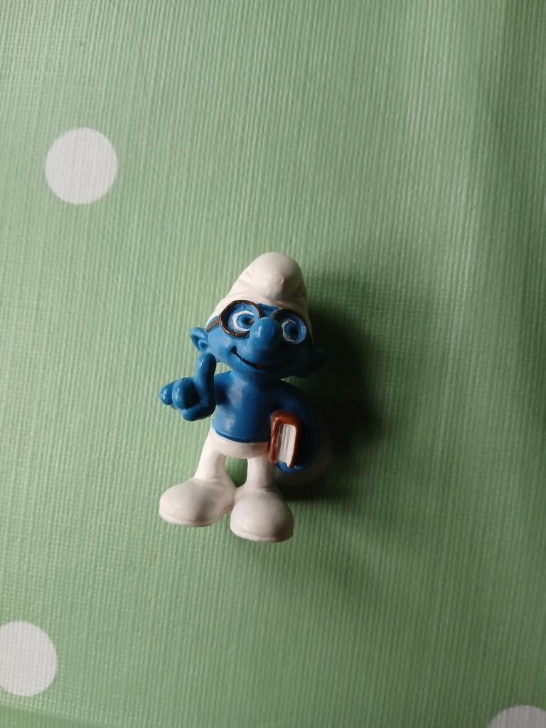 Brilsmurf met boek - Smurfen Figuur, Verzamelen, Smurfen, Ophalen of Verzenden, Gebruikt, Brilsmurf, Poppetje, Figuurtje of Knuffel