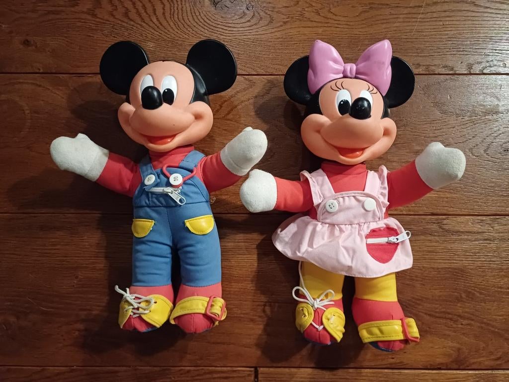 Vintage Walt Disney Mickey & Minnie Mouse oefenpop, Mattel, Ophalen of Verzenden, Mickey Mouse, Gebruikt, Knuffel
