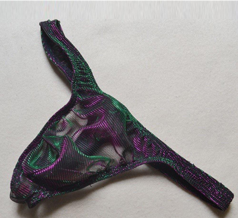 Heren g-string doorzichtig paars gay slip maat XS S M L, Verzenden, Paars, Slip
